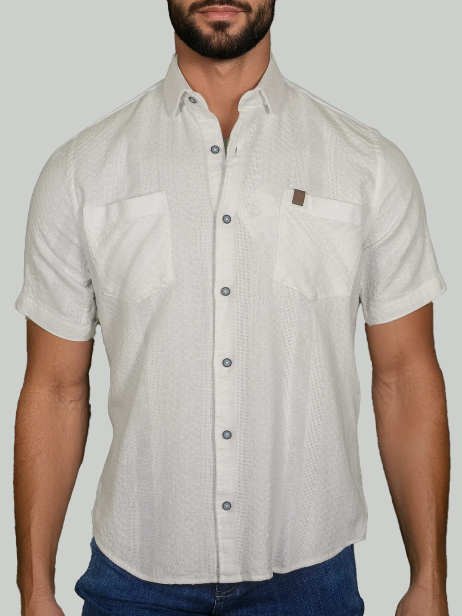 Camisa para hombre en tejido plano