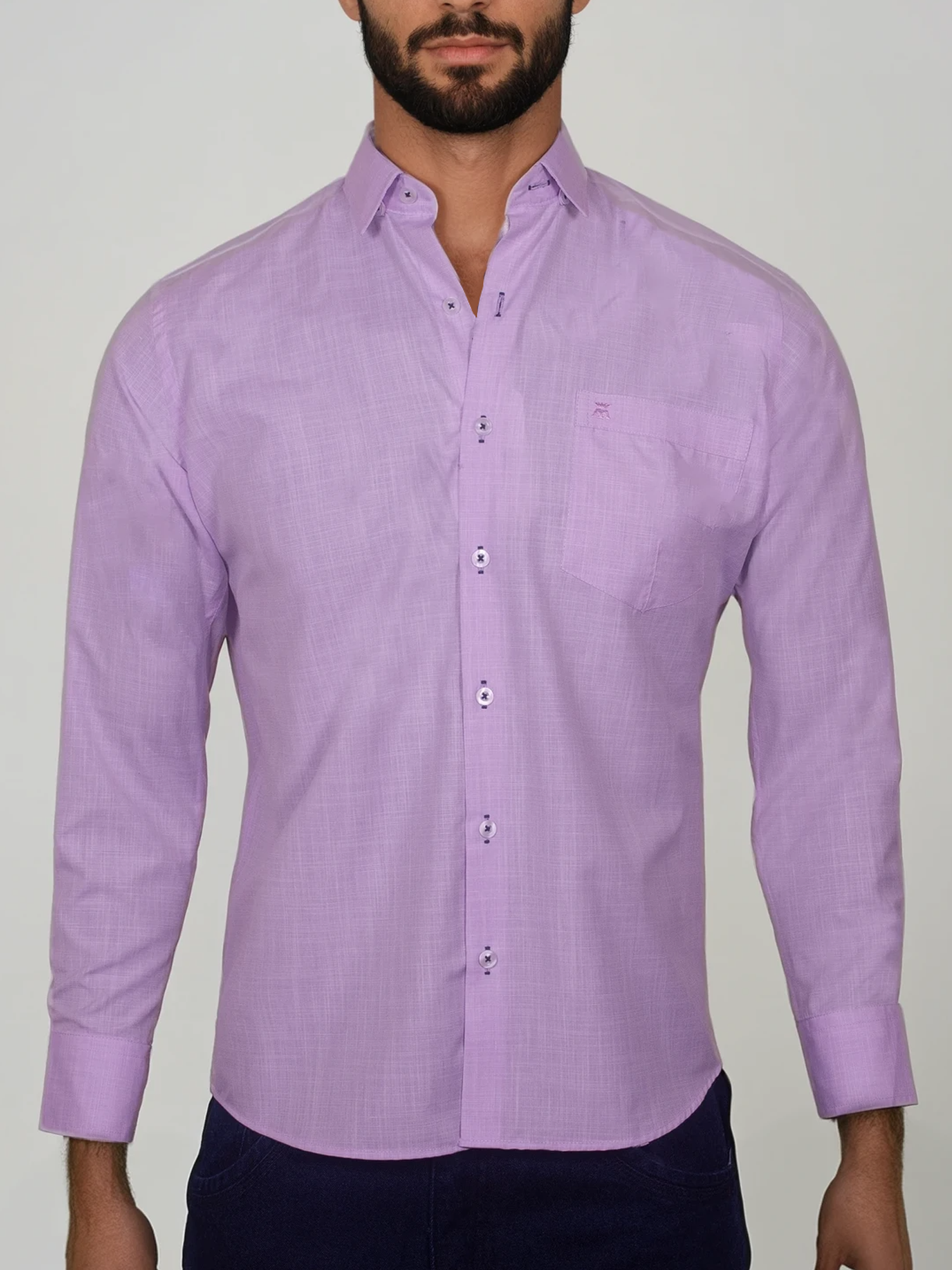 Camisa Manga Larga para Hombre 016929 Lila