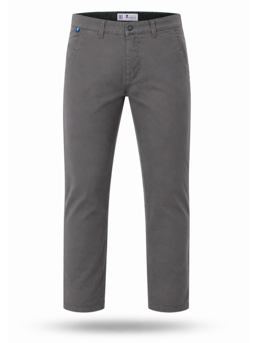 Pantalón Dril Hombre Gris Corte Recto