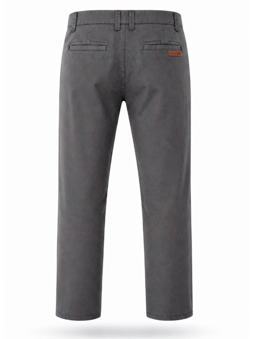 Pantalón Dril Hombre Gris Corte Recto