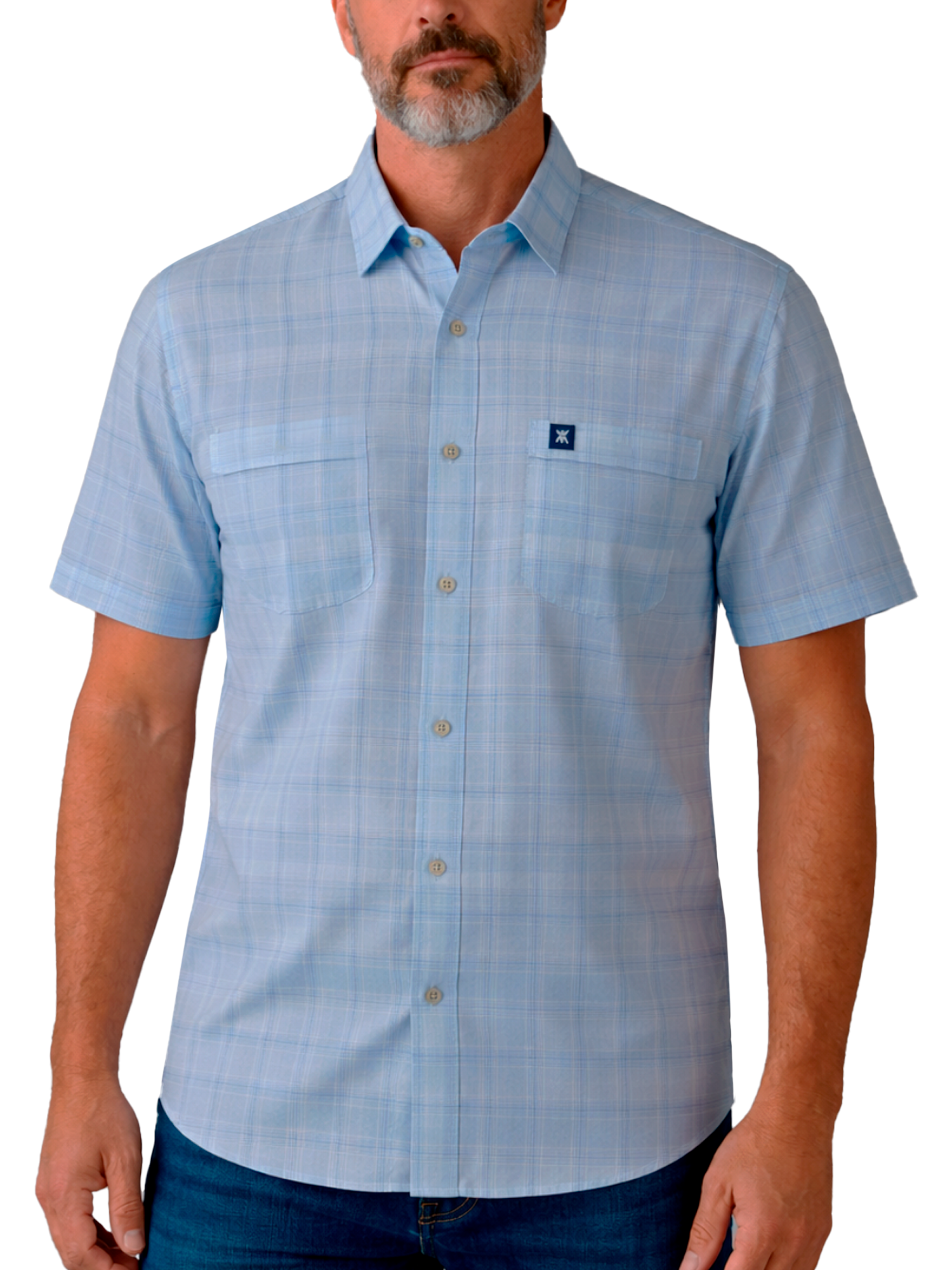 Camisa Manga Corta con Doble Bolsillo