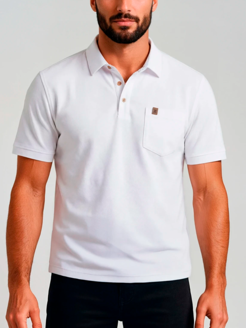 Camibuso Hombre Unicolor con Pechera de 3 Botones