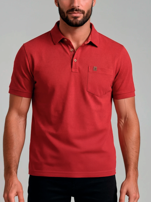 Camibuso Hombre Unicolor con Pechera de 3 Botones