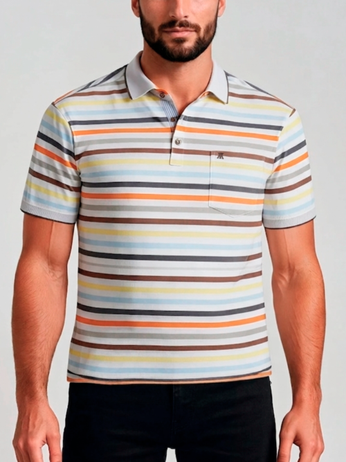 Camibuso Hombre Rayas Horizontales Multicolor