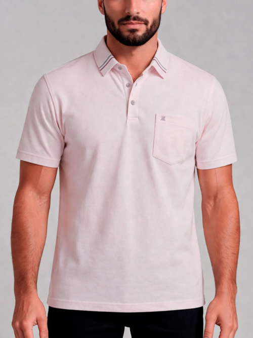 Camibuso Hombre Unicolor Tono Pastel.