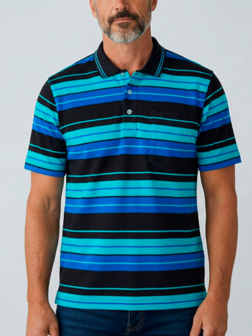 Camibuso Tipo Polo Hombre Rayas Horizontales