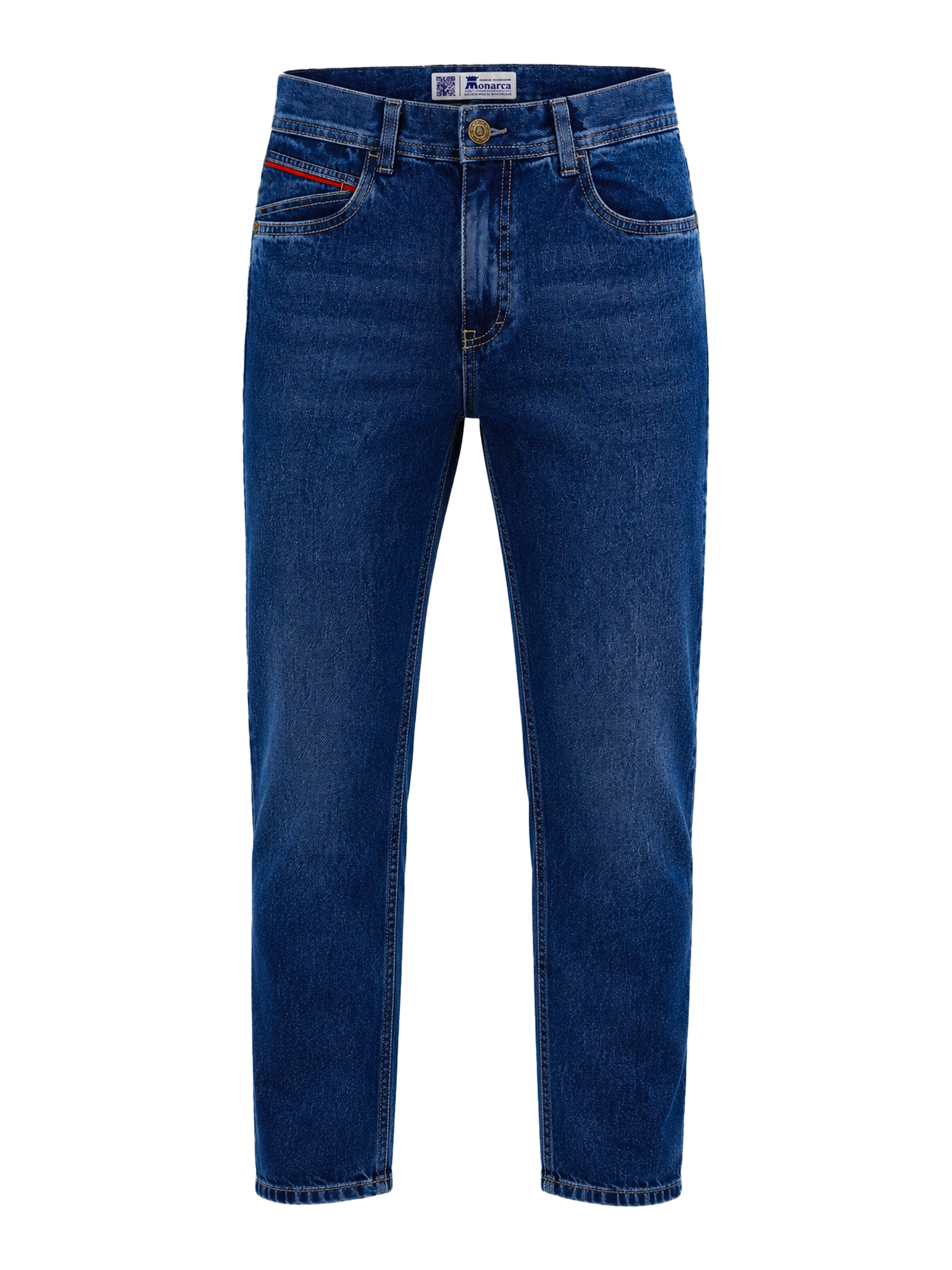 Jean Hombre Azul con Detalles Rojos