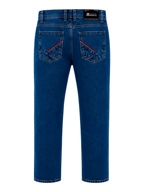 Jean Hombre Azul con Detalles Rojos