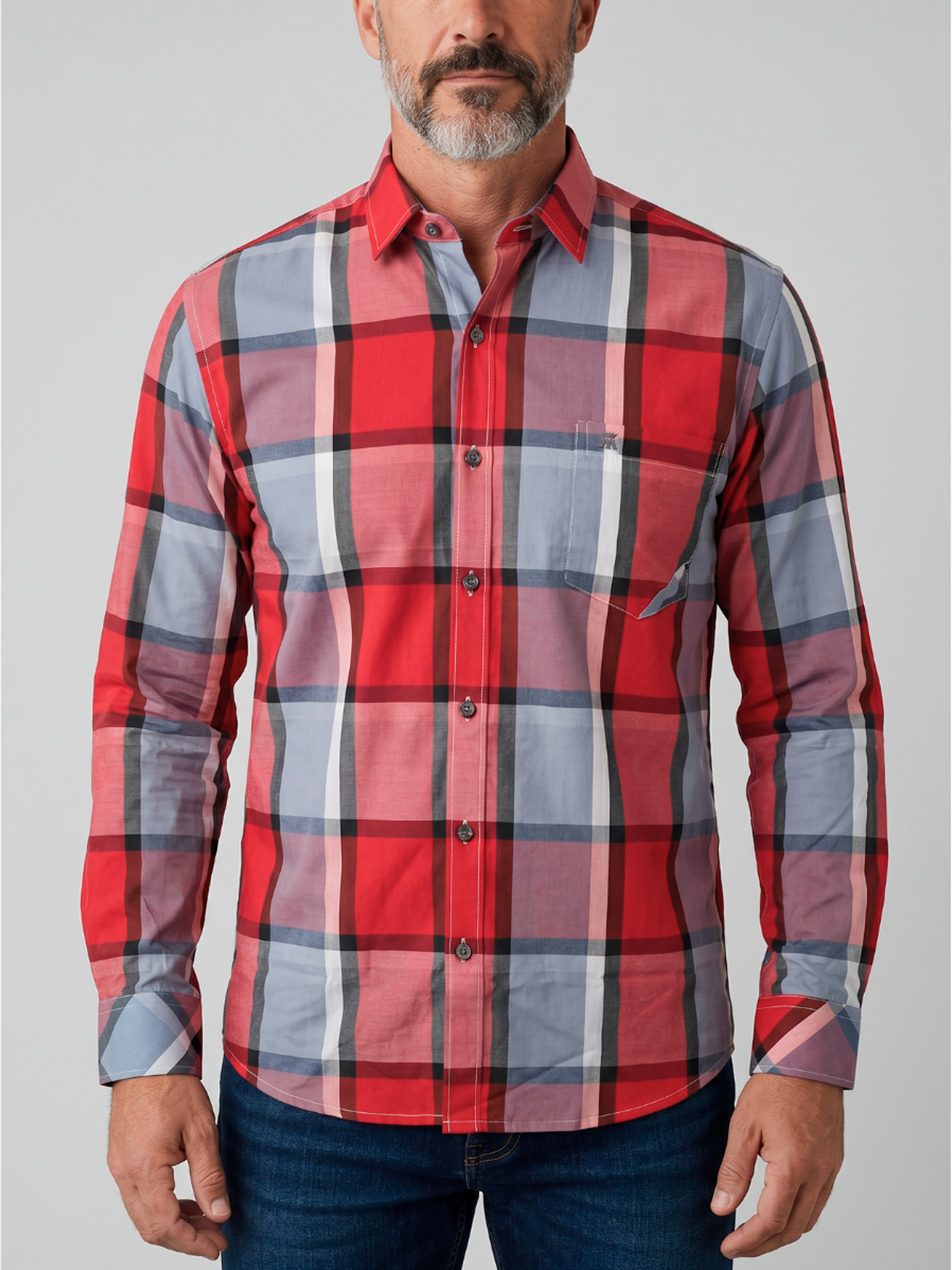 Camisa Hombre Manga Larga de Cuadros