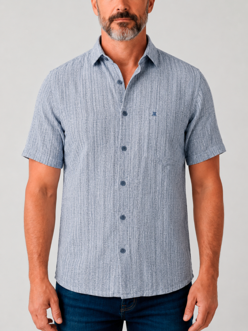 Camisa Hombre Manga Corta Jaspeada