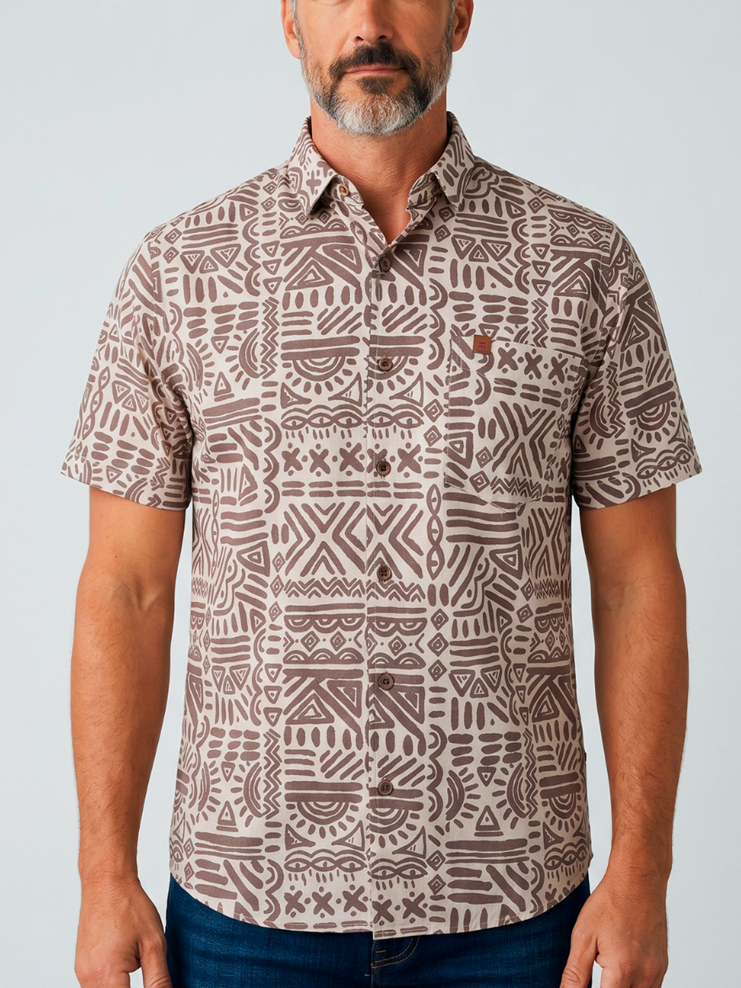 Camisa Hombre Manga Corta Estampada