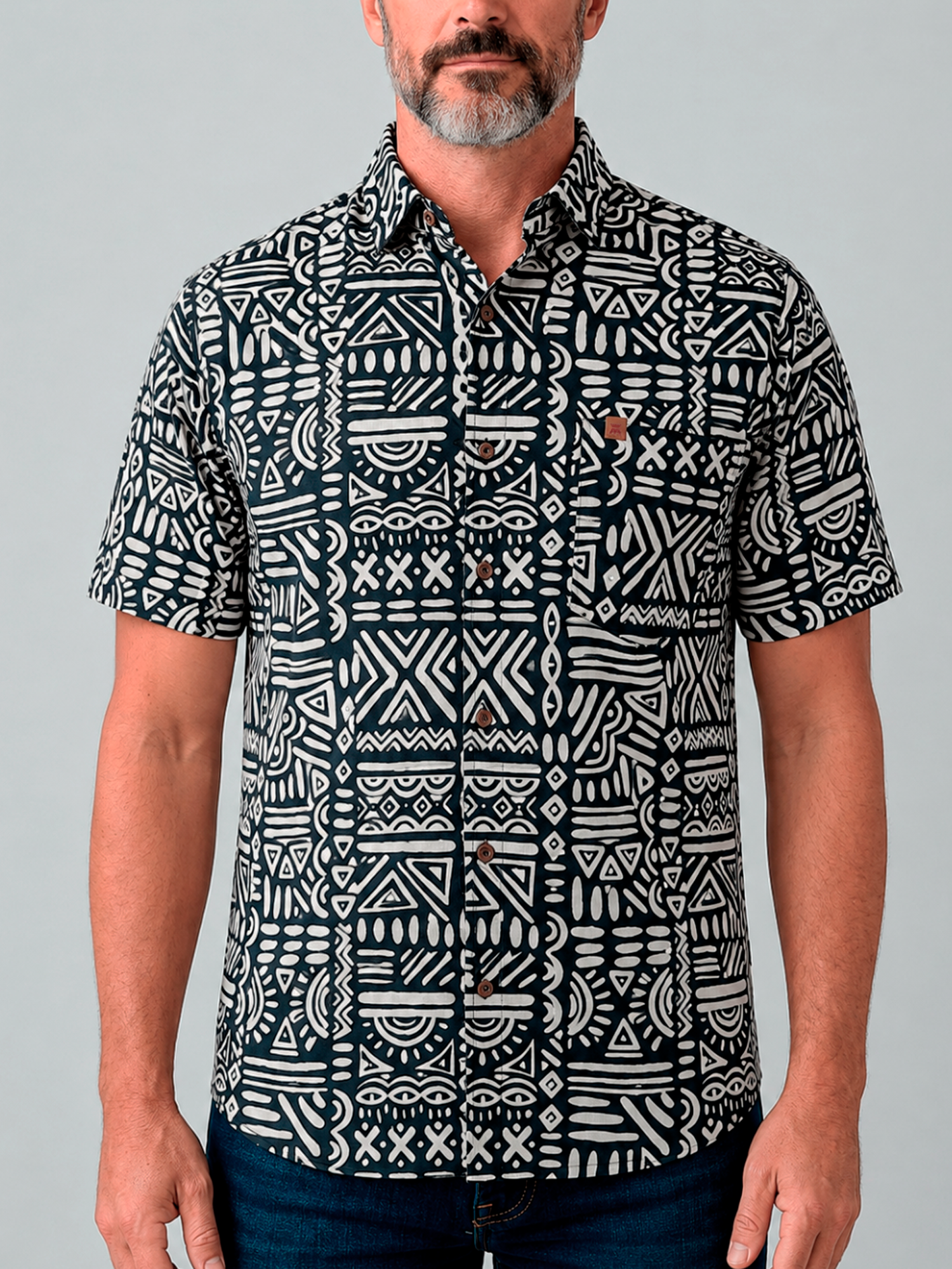 Camisa Hombre Manga Corta Estampada