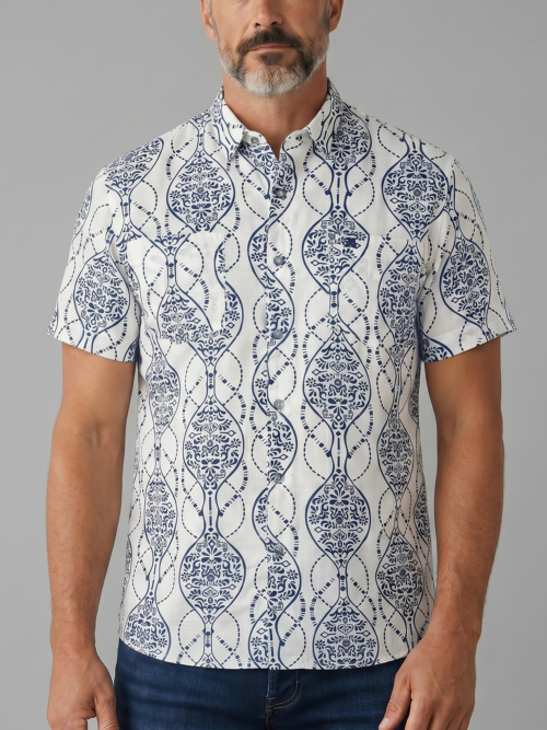 Camisa Manga Corta Hombre con Estampado