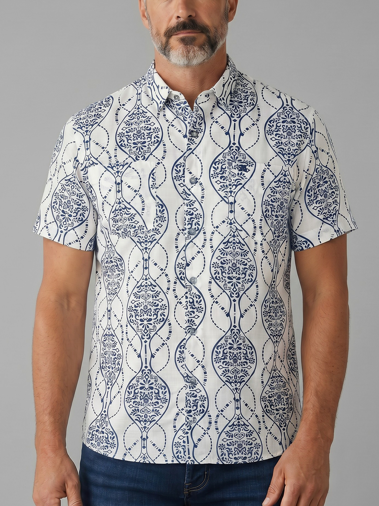 Camisa Manga Corta Hombre con Estampado
