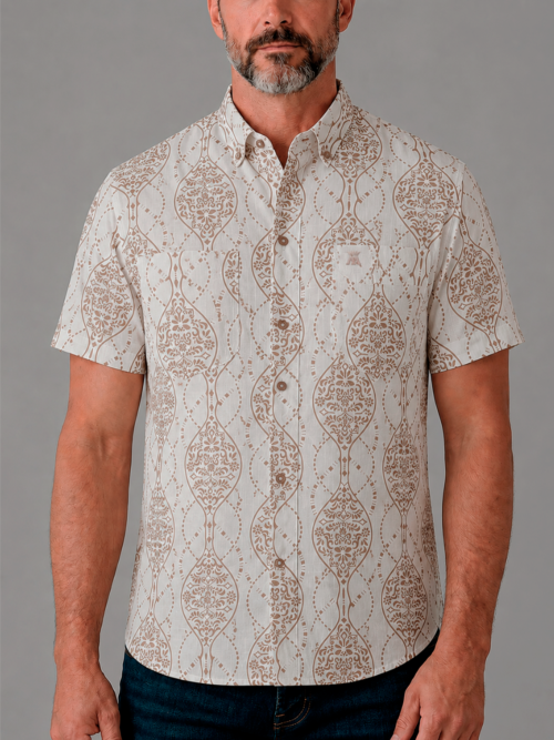 Camisa Manga Corta Hombre con Estampado