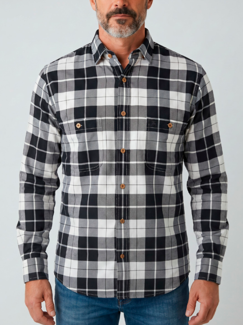 Camisa Hombre Manga Larga de Cuadros