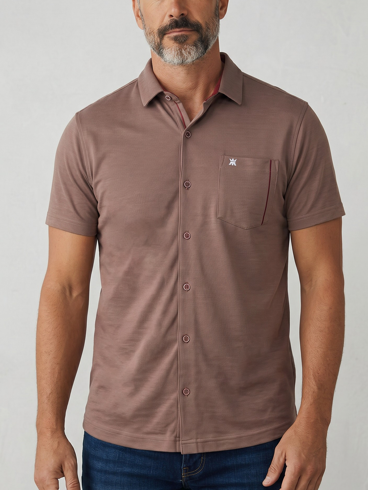Camibuso Tipo Polo para Hombre con Abertura Frontal