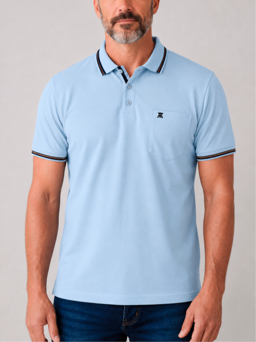 Camibuso para Hombre Unicolor con Franjas en Contraste