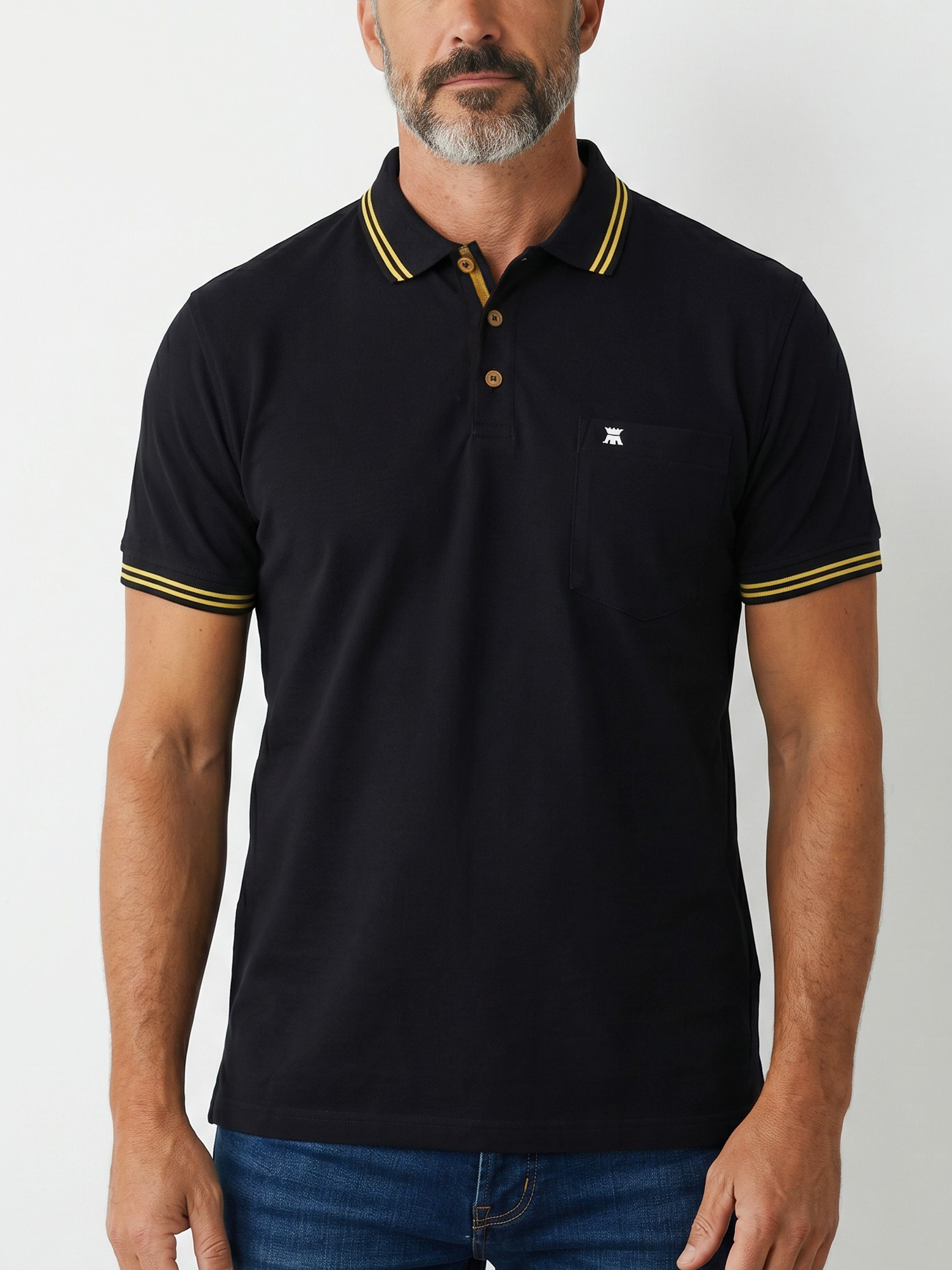 Camibuso para Hombre Unicolor con Franjas en Contraste