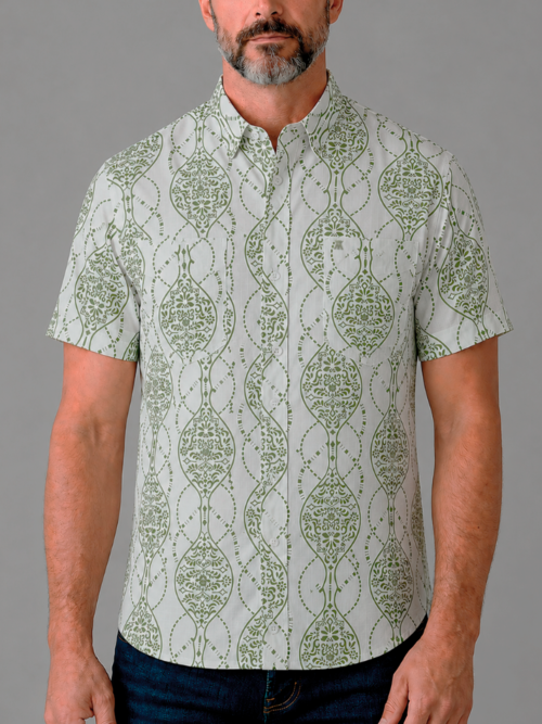 Camisa Manga Corta Hombre con Estampado