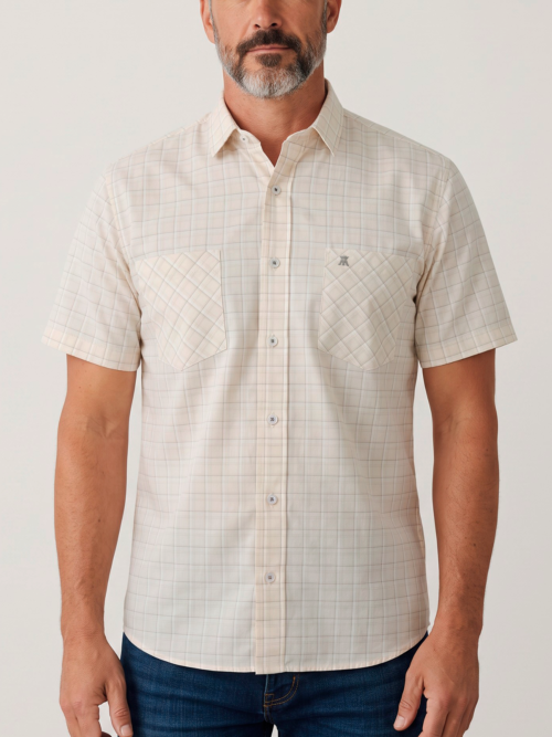 Camisa para Hombre Manga Corta de Cuadros