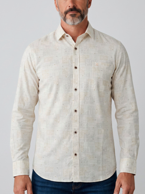 Camisa para Hombre Manga Larga Estampada