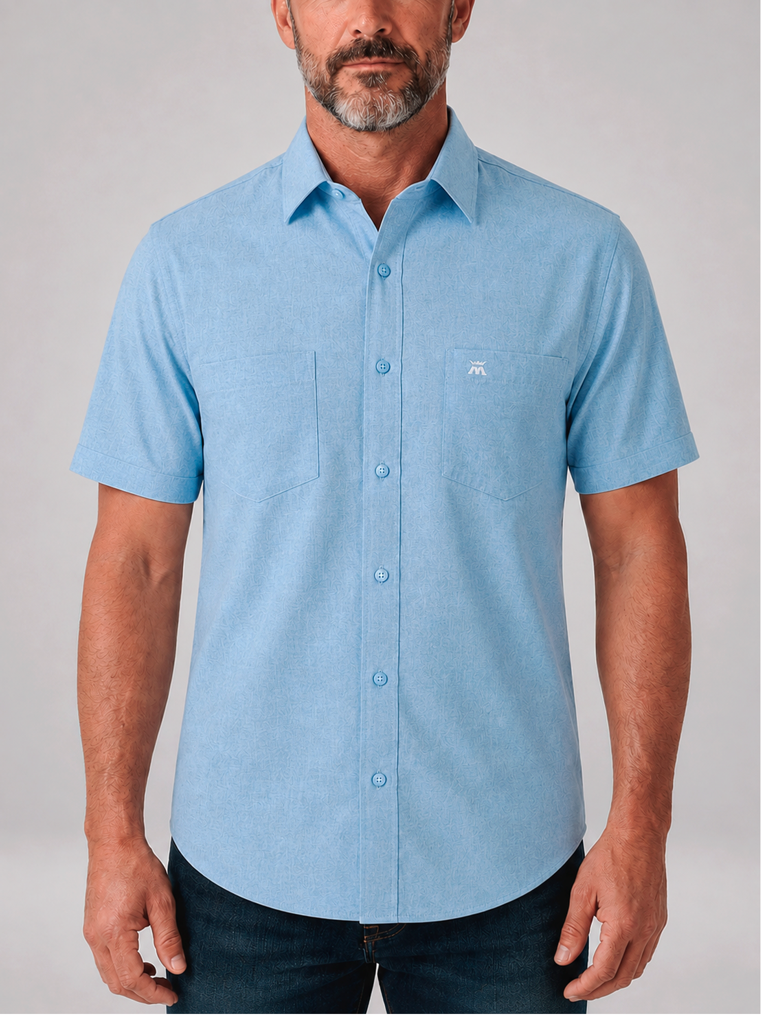 Camisa Manga Corta de un Solo Tono