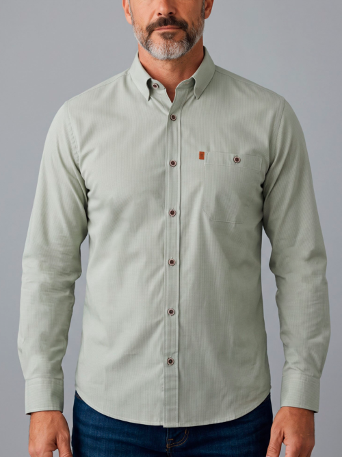 Camisa para Hombre Manga Larga con Microcuadros